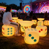 Chaise-tabouret LED à 16 couleurs changeantes pour dropshipping, rechargeable par USB avec télécommande, mobilier décoratif lumineux en PE, indice de protection IP65