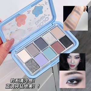พาเลทอายแชโดว์ <span class=keywords><strong>JOJO</strong></span> DIARY แบบขายส่ง เนื้อชิมเมอร์ 10 สี กันน้ำ น่ารัก - Product Image 5