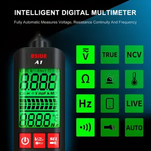 Multímetro digital inteligente antiquemaduras totalmente automático A1, voltímetro eléctrico sin contacto, medidor de ohmios, probador con linterna - Product Image 3