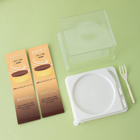 Boîte d'emballage en blister PET de qualité alimentaire, écologique, pour desserts, pâtisseries, mousses, gâteaux, transparente, carrée, blanche, pour le stockage