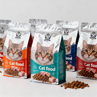 Sachets personnalisés à fond plat en Mylar de 1 kg, 2 kg, 3 kg, 5 kg, 10 kg, 15 kg, 20 kg pour aliments pour animaux de compagnie, emballage en vrac pour aliments pour chats