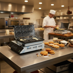 เครื่องทำเค้กรูปปลาอัตโนมัติ CookTech เครื่องทำฮอตเต็อกเกาหลี สแตนเลส SUS304 ร้อนเร็ว ทำความสะอาดง่าย สำหรับทำเบเกอรี่ - Product Image 3