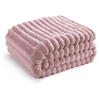 Plaid en flanelle tricoté à rayures, super doux et confortable pour femmes, petite taille mignonne, usage domestique, toutes saisons