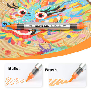 Set di pennarelli acrilici Mobee P-9101/24 Direct Liquid Multicolor Paint Pens con punta a pennello e doppia punta per pittura e progetti artistici - Product Image 5