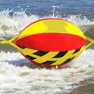 PVC <b>Inflatable</b> Towable Tube Booster Ball with Rope Performance Ball 43*55 Inch Nylon Cover for Water Sports - Product Image 3