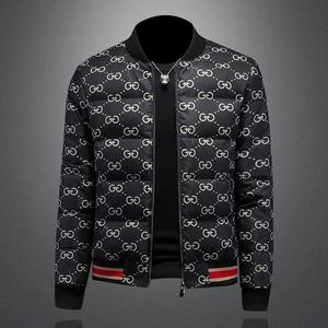 Giacca Invernale Casual da <span class=keywords><strong>Uomo</strong></span> <span class=keywords><strong>Trendy</strong></span> Europea in Piumino d'Oca Bianco con Colletto Alto Logo Frontale Chiusura con Cerniera Lunga - Product Image 2