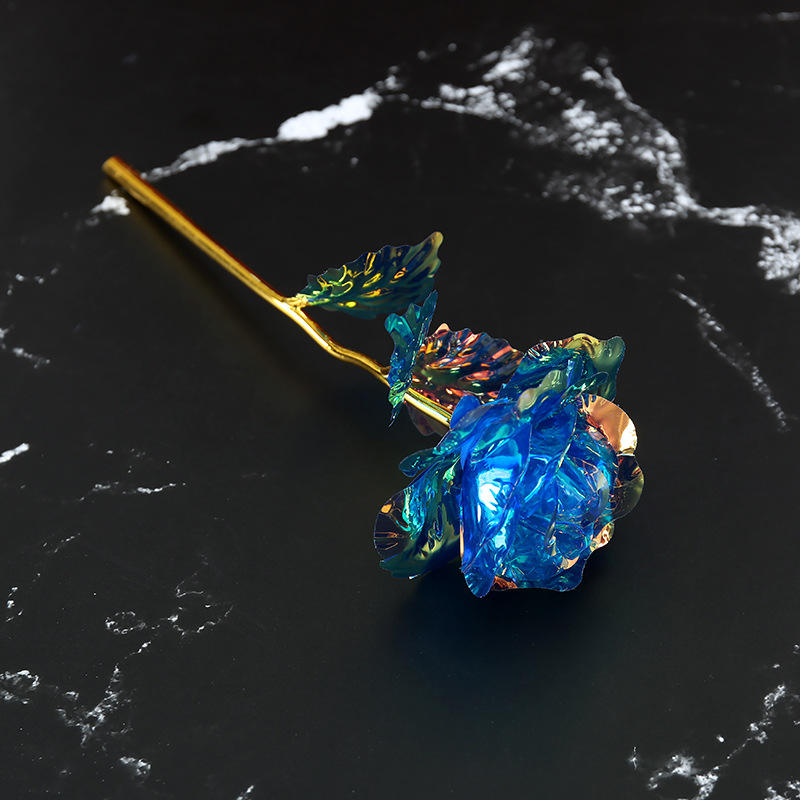 ดอกไม้ฟอยล์ทอง 7 สี แบบเดี่ยว + สีน้ำเงิน