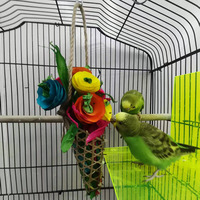 Saint Valentin Vente Chaude Rose Bundle Perroquet Morsure Jouet Coloré Fleur À Mâcher Interactif Oiseau Jouet Couleur Aléatoire
