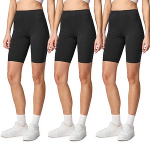 Shorts cyclistes taille haute pour femme en coton et élasthanne extensible, collants de sport pour le yoga et le fitness - Product Image 3