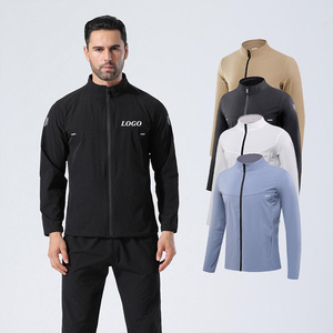 Breathable Full Zip Training <b>Jacket</b> Stand Collar Light Thin Outer Coat Custom Logo For Gym And <b>Workout</b> - Product Image 1