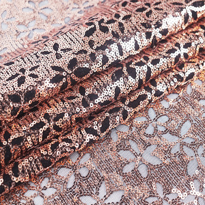 Новый Стиль Оптовая цена Цветочная 100% нейлоновая вышивка блестками сетчатая ткань для женщин - Product Image 5