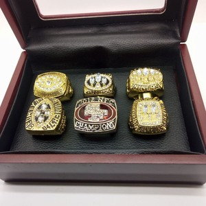 Bague de championnat de football NFC <span class=keywords><strong>San</strong></span> Francisco 49ers en alliage plaqué or, lot de 6, unisexe, vente en gros - Product Image 5