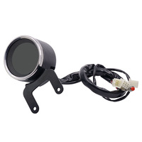 Aksesoris Motor LCD LED 12V Hitam Digital Speedometer Tachometer Gauge Kit