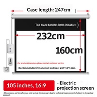 Écran électrique motorisé de 105 pouces avec télécommande pour cinéma maison et visionnage de films en salon