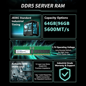 หน่วยความจำเซิร์ฟเวอร์ DDR5 5600MT/s RDIMM REG ECC สำหรับอุณหภูมิกว้าง ใช้งานในอุตสาหกรรม สำหรับศูนย์ข้อมูล AI และการจำลองเสมือน ผลิตในจีน DDR5 - Product Image 5