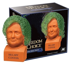 Chia Pet interior/exterior vivero escritorio maceta decorativa cabeza de cerámica-Libertad elección Hillary Clinton Caja de cultivo feliz - Product Image 3