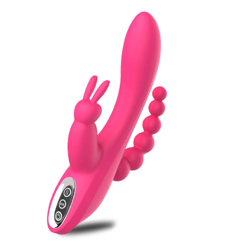 Heetste Verkopende 3 In 1 Extra Grote G Spot Triple Konijn Vibrator Met Butt Anaal Plug Voor Vrouwen Sex Toys