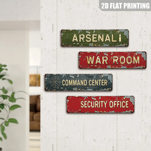 Insegna Metallica Lunga con Testo 'War Room Command Center' per Decorazione Murale di Man Cave e Garage - Product Image 4