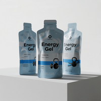 Sacs d'emballage de boisson d'origine avec logo de marque privée imprimé sur mesure pochette biodégradable écologique en PLA pour gel énergétique et nutrition sportive