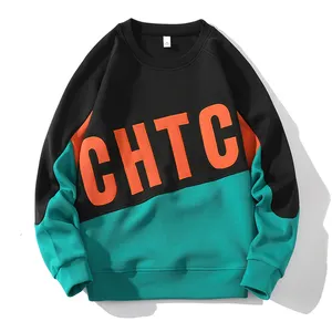 ANSZKTN The fall trend of men's crew-neck leggings trend letters printed color long sleeve hoodie