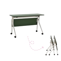 Bureau mobile pliant en acier au design moderne pour étudiants universitaires, avec caractéristiques écologiques, roulettes agiles et plateau avant, idéal pour les réunions de bureau