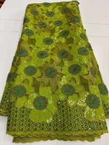 Tissu de dentelle de luxe brodé de sequins floraux 3D, nouvelle dentelle française nigériane en maille 2026 pour mariages, Aso Ebi et fêtes Owambe - Product Image 5