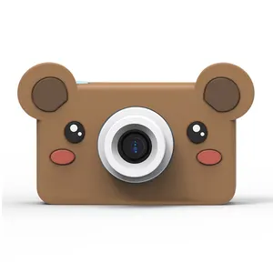 Детская камера в форме медведя мультяшная цифровая камера для детей с аккумулятором 1100 мач зарядка через USB детская камера из китая для детей