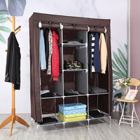 Armoire Pliante Multifonctionnelle Écologique au Design Moderne avec Portes en Cuir et Grande Capacité en Tissu Non-Tissé pour la Maison (Vente en Gros)