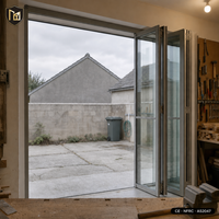Porte accordéon en aluminium de qualité artisanale, diffuseur de nuages, personnalisable OEM JUNYAO, conforme aux normes AS2047 CE NFRC, pour appartements résidentiels