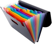 Carpeta de archivos de acordeón de Amazon, plástico de Color arcoíris, PP, 12 bolsillos, soporte para documentos de acordeón, carpeta de archivos de relleno