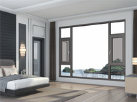 Fenêtres et portes en aluminium à profil mince en alliage d'aluminium noir à fort impact résistant aux ouragans Fenêtre et porte à battants