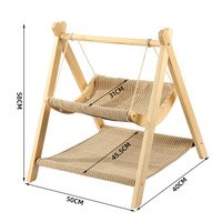 Hamac pour animaux de compagnie en bois massif, style simple, confortable, pour chat et chien, à suspendre, pour la maison