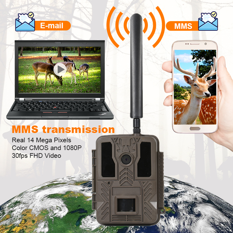 1080p Trail Camera 4G No Flash Outdoor Deer Game Camera MMS GPRS FTP Email Cellular Wildlife Trap