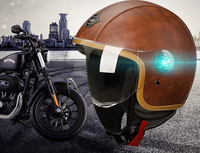 Casque de moto et de vélo électrique unisexe rétro demi-face en plastique ABS, universel quatre saisons pour les trajets quotidiens