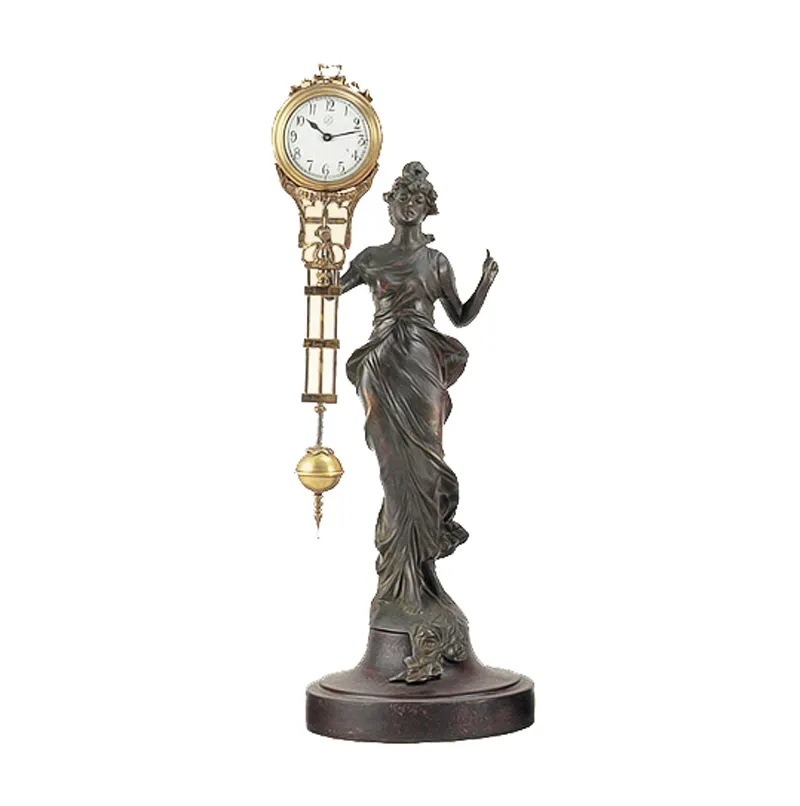 17番目のアメリカから模倣されたアンティーク真鍮ダイアナスタイル図84時間スイングスインガー振り子機械式置時計/時計