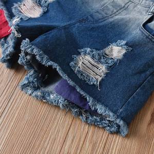 Dernière mode estivale de boutique, short en jean pour bébé <span class=keywords><strong>fille</strong></span>, vêtements pour enfants, ensembles de vêtements courts, costume décontracté pour enfants - Product Image 5