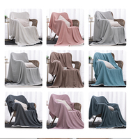 Couverture en coton tissé, solide, douce, rafraîchissante, motif festif, jeté de lit pour lit king size, queen size, pour couverture de lit, serviette