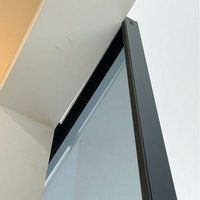 Porte coulissante invisible en verre et aluminium avec cadre mince cannelé personnalisé pour salon, montage mural, rail caché