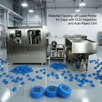 Codeur de codes QR entièrement automatique pour bouchons de bouteilles, avec impression laser, alimentation en cascade, inspection par vision CCD et rejet automatique