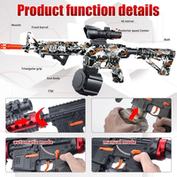 M4A1 Blaster à billes de gel électrique 70cm manuel/automatique double mode portée de 45 pieds éclaboussures automatiques rechargeables pour garçons