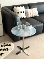 Table d'appoint mobile en acier inoxydable de style Bauhaus pour salon, canapé, balcon, thé ou chevet