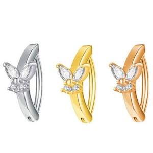 Anillos de Ombligo Modernos de Acero Inoxidable con Diamantes de Imitación, Ojo del Diablo, Corazón y Mariposa, Joyería para Piercing Corporal - Product Image 6