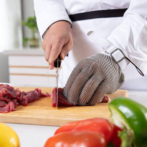 Gants en <span class=keywords><strong>maille</strong></span> d'acier inoxydable <span class=keywords><strong>pour</strong></span> l'écaillage d'huîtres Chef de cuisine Filet de poisson cotte de mailles Gants résistants aux coupures Gants de boucher en métal - Product Image 5