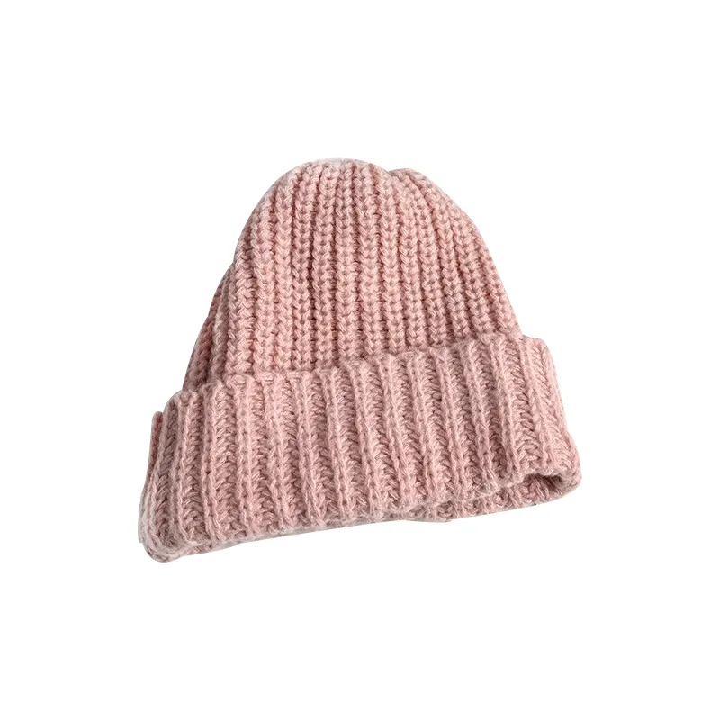 Gorro de crochê clássico casual de inverno com punho boné de poliéster chapéus de malha esportivos com logotipo personalizado para adultos