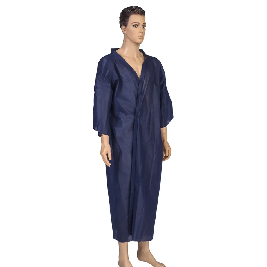 Polypropylene unisex SPA gown massage kimono PP nonwoven bathrobe protective disposable sauna suit