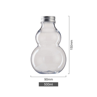 Nouvelle conception en forme de gourde, bouteille de boisson en plastique de 500 ml (16 oz), qualité alimentaire, rechargeable, bouteille de boisson en plastique de 16 oz (500 ml)