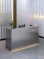B006 Comptoir de réception simple et moderne en pierre artificielle pour hôtel, école, bureau, hall, supermarché, bar à domicile, commerce