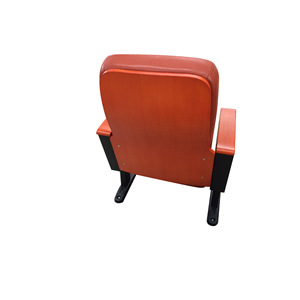 Silla de Auditorio Tapizada en Cuero Rojo con Reposabrazos y Bandeja para Teatro, Cine o Sala de Conferencias - Product Image 3