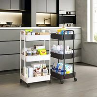 Chariot utilitaire roulant multi-niveaux sur pied en plastique, étagère de rangement moderne pour cuisine, chambre, salle de bain, dortoir, collations, bébé