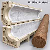 Moule décoratif en résine Tietuo + noyau en silicone pour colonne en bois PU C295-G1, résistant à la chaleur, fabrication en usine, MOQ 1 ensemble